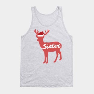 Sister Reindeer Family Group Christmas Eve Matching Tank Top